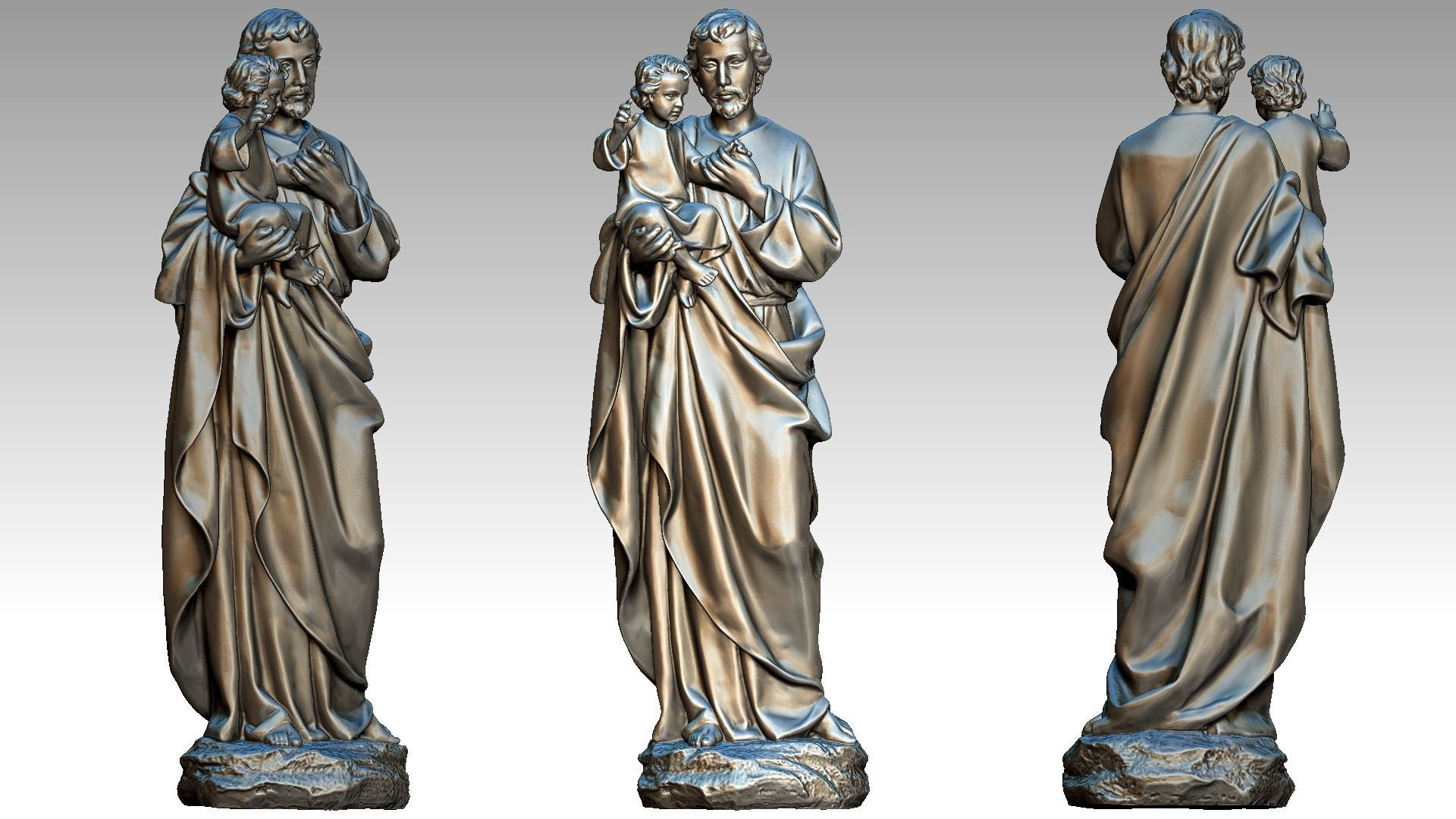 Saint Joseph Carrying Baby Jesus  3D print model_7