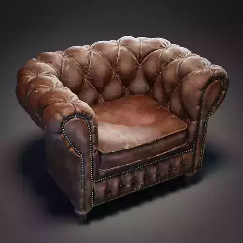 Old Worn Chesterfield Seat