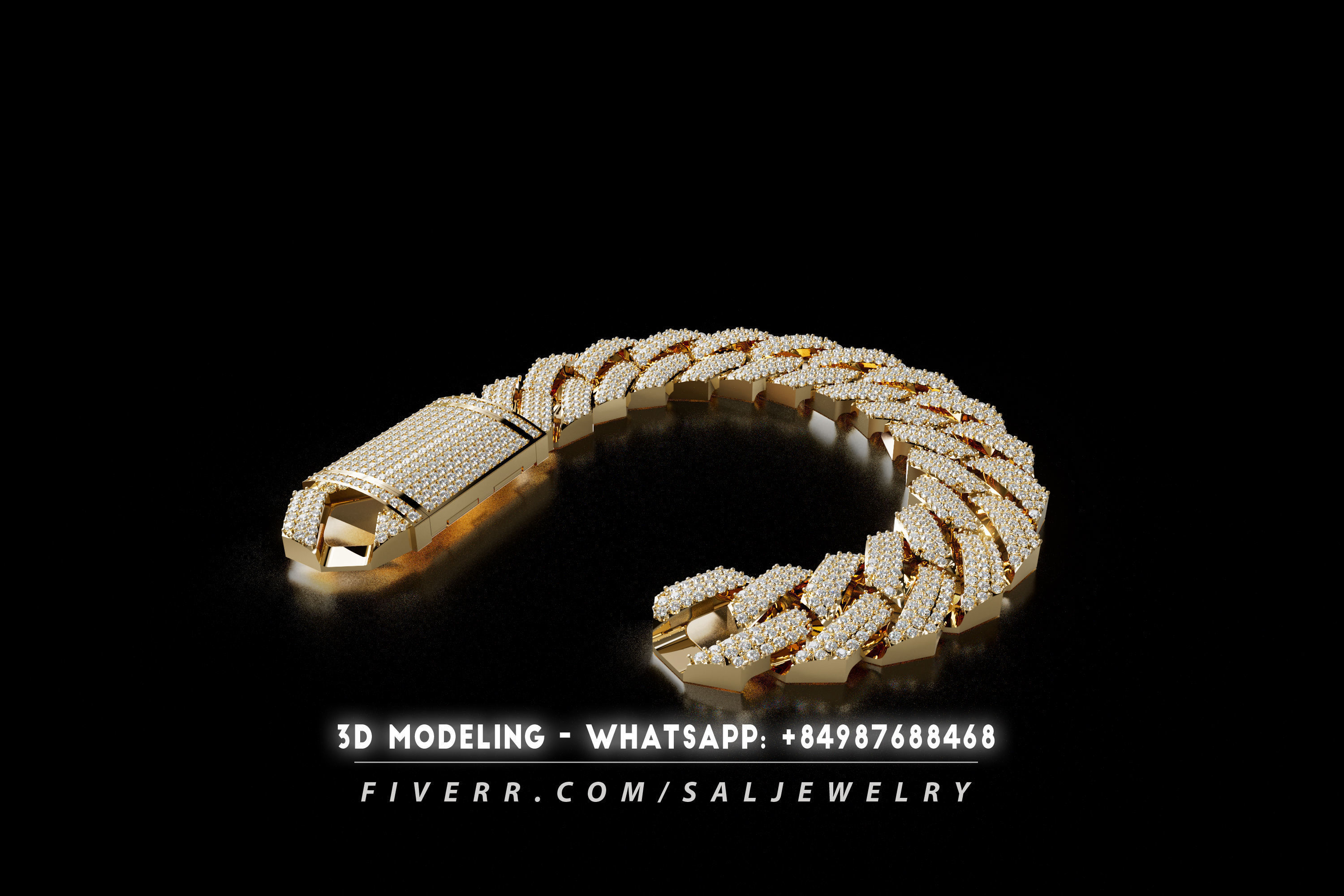 HIPHOP CUBAN LINK CHAIN FOR BRACELETS OR NECKLACE 3D print model_1