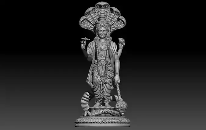  Lord Vishnu 3d model for jewelry 