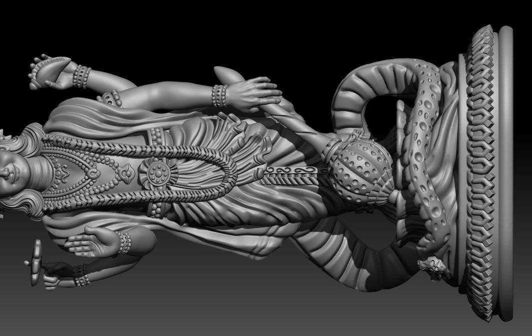 Lord Vishnu 3d model for jewelry 3D print model_4