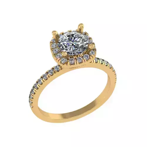 Cushion halo style diamond ring
