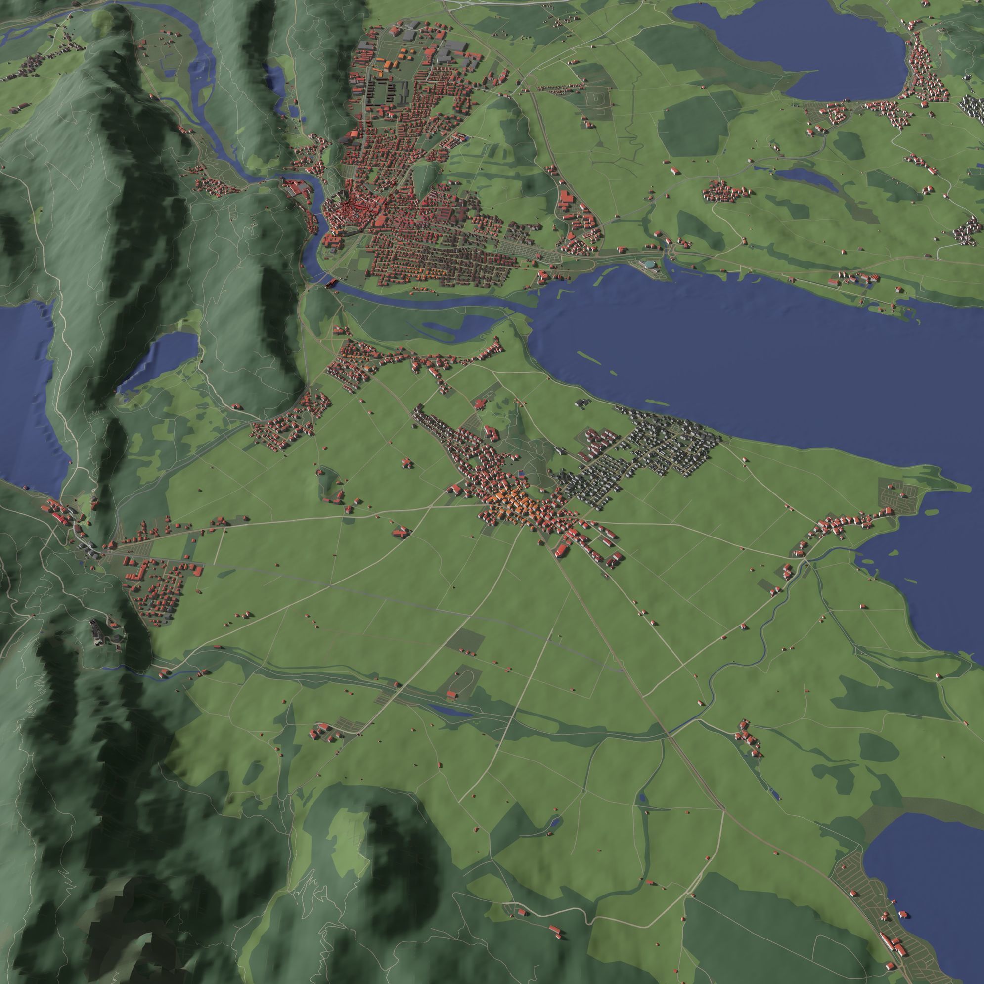 Fussen Germany - city and urban 3D model_3