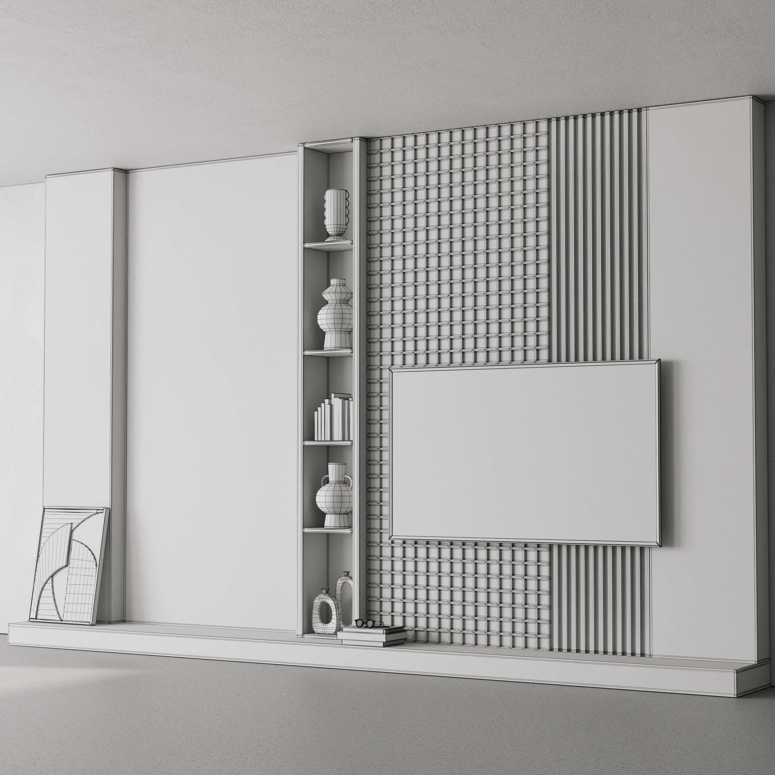 Tv Wall Set 16 3D model_4