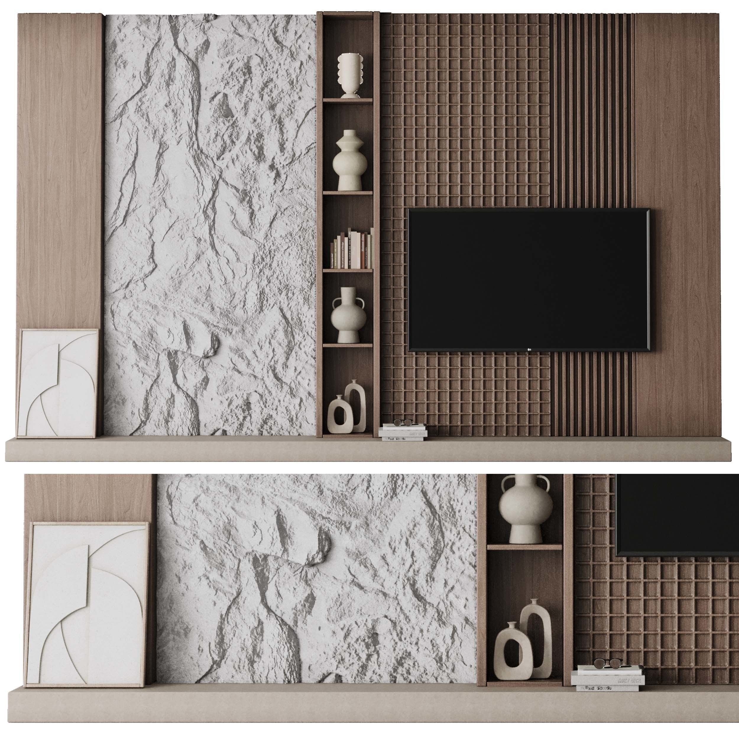 Tv Wall Set 16 3D model_1