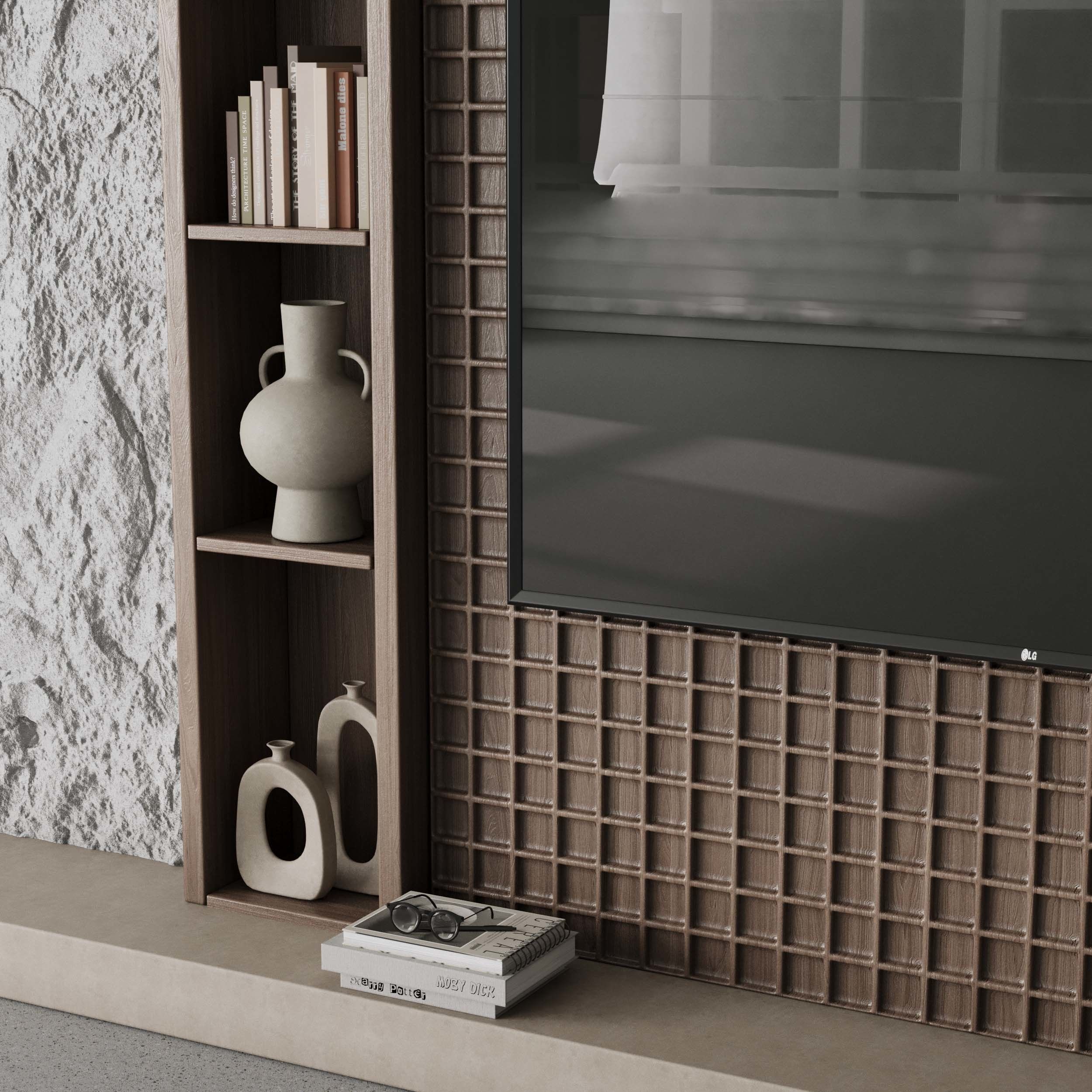 Tv Wall Set 16 3D model_3