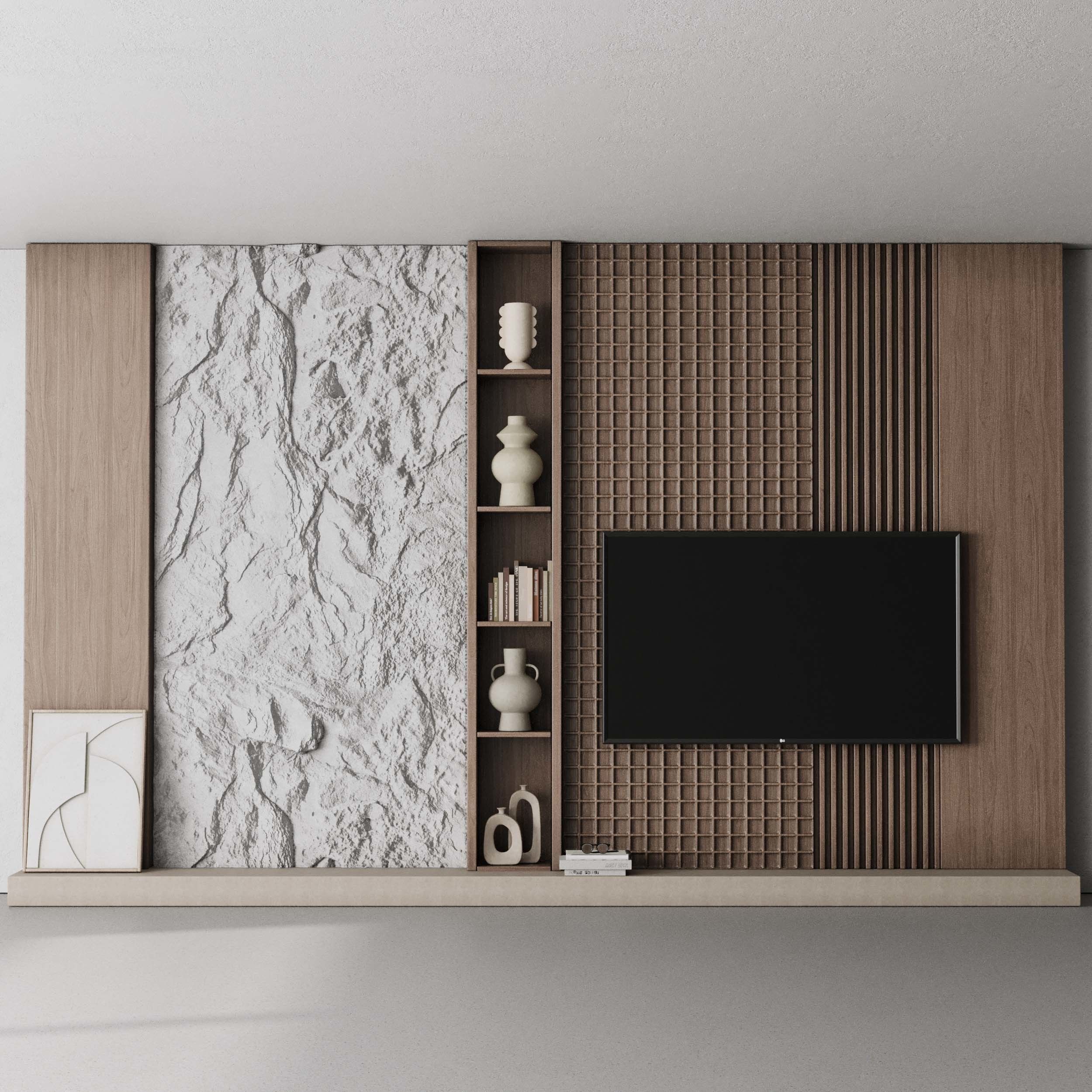 Tv Wall Set 16 3D model_2
