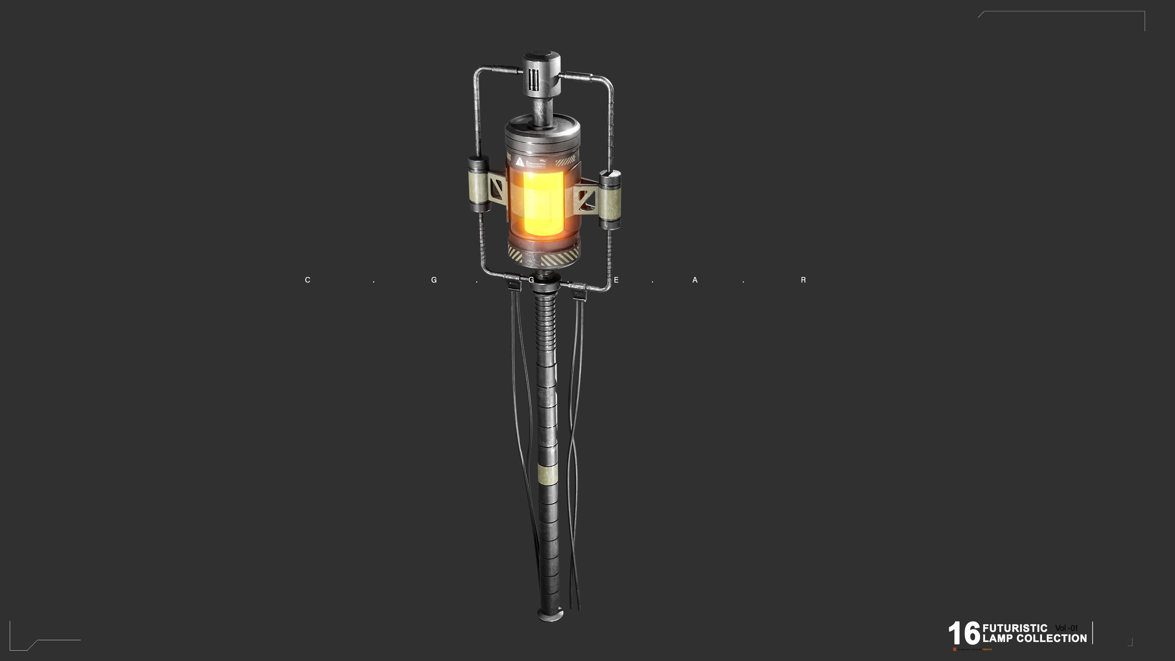 Sci-Fi Lamps Vol 01 Low-poly 3D model_5