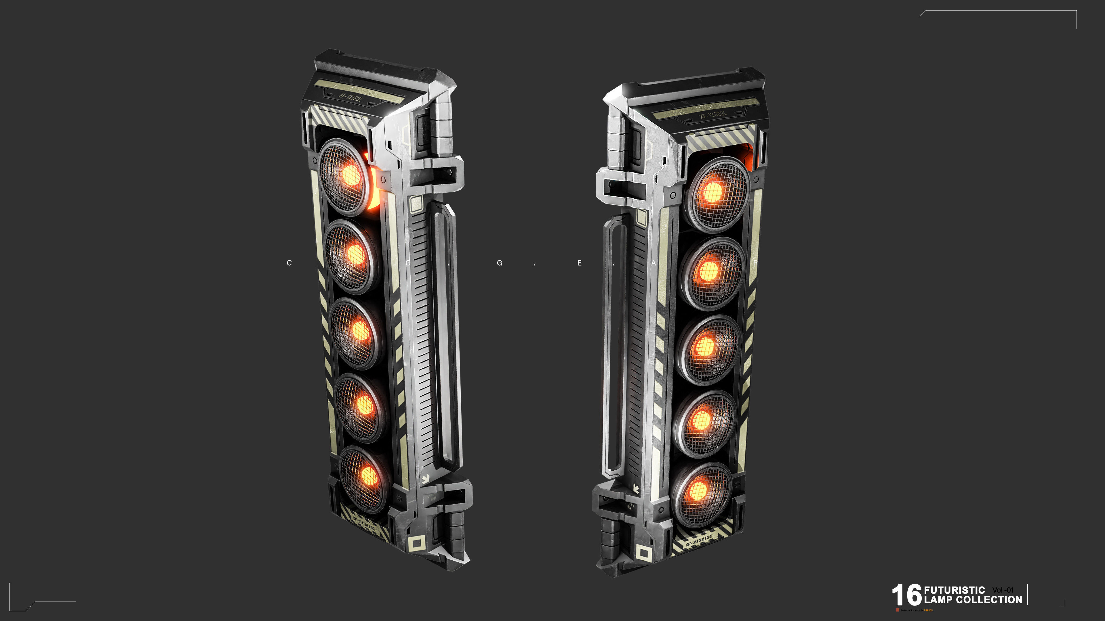 Sci-Fi Lamps Vol 01 Low-poly 3D model_14