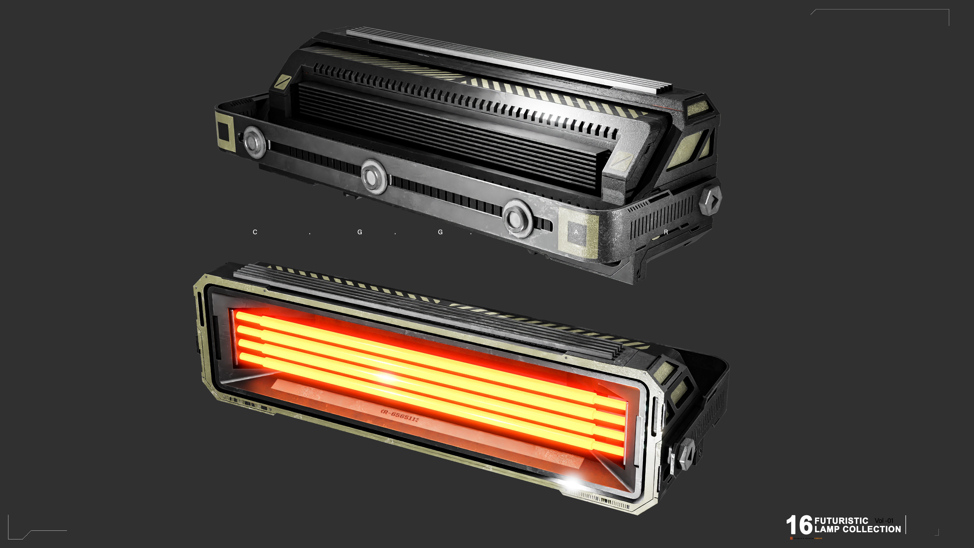 Sci-Fi Lamps Vol 01 Low-poly 3D model_15