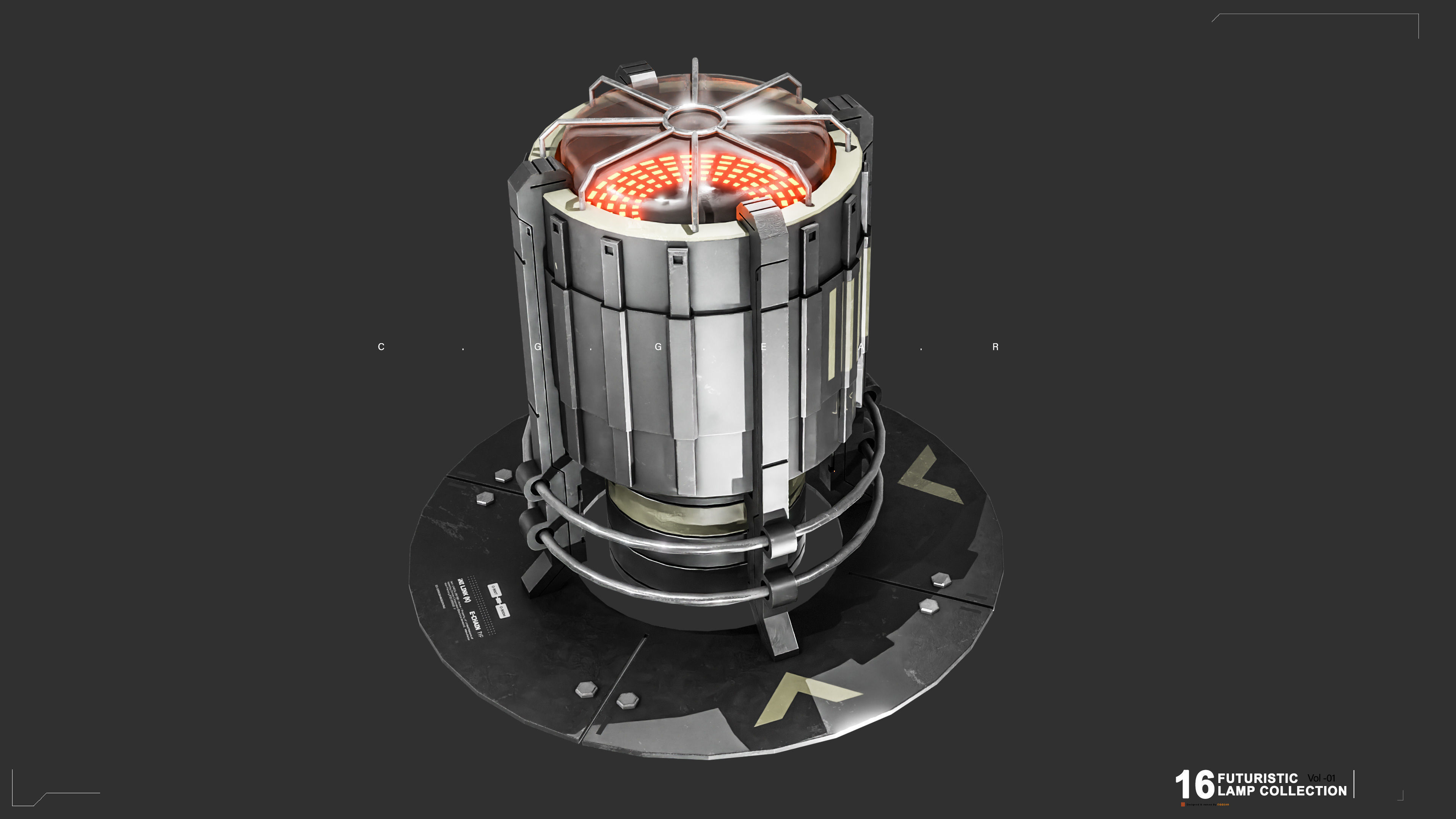 Sci-Fi Lamps Vol 01 Low-poly 3D model_2