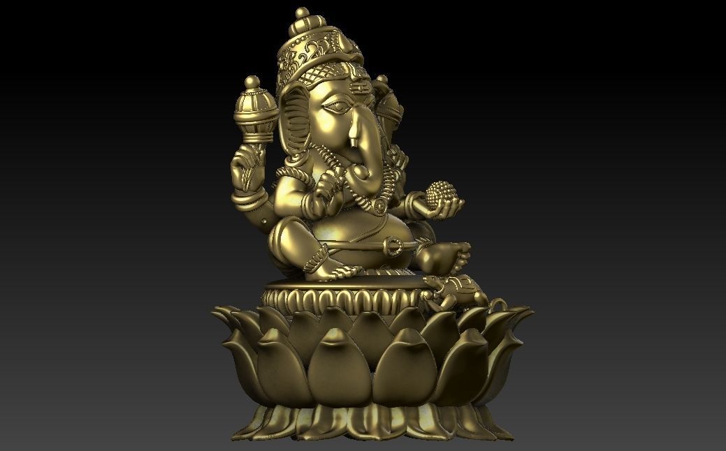 Lord Ganesh 3d model for jewelry  3D print model_7