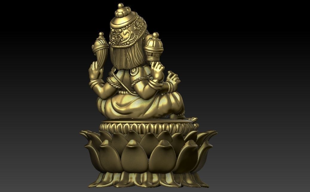 Lord Ganesh 3d model for jewelry  3D print model_5