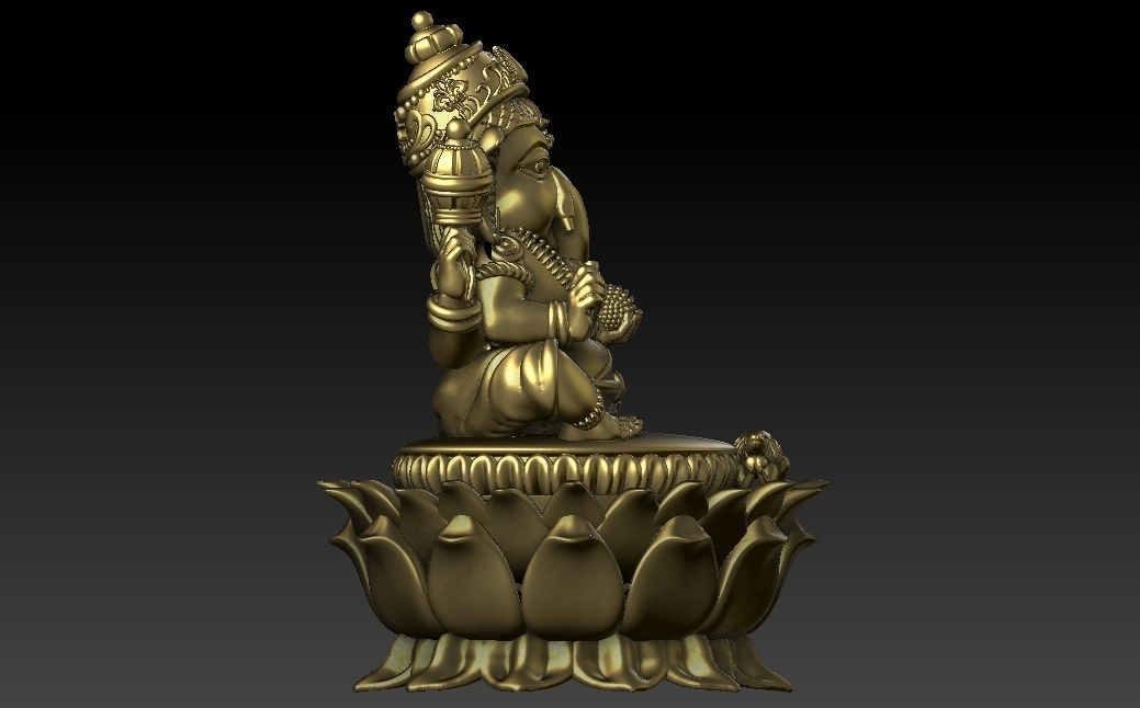Lord Ganesh 3d model for jewelry  3D print model_6