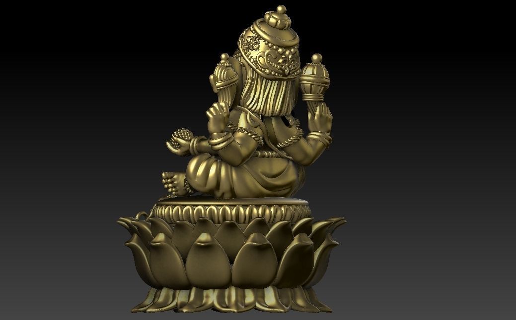 Lord Ganesh 3d model for jewelry  3D print model_3