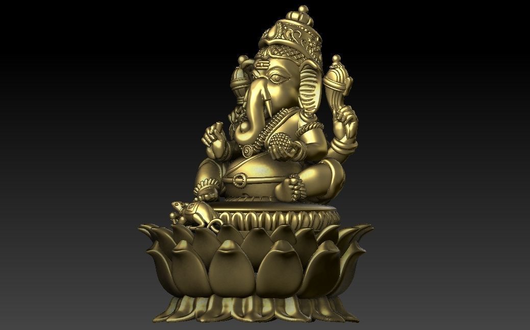 Lord Ganesh 3d model for jewelry  3D print model_1