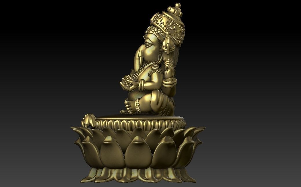 Lord Ganesh 3d model for jewelry  3D print model_2