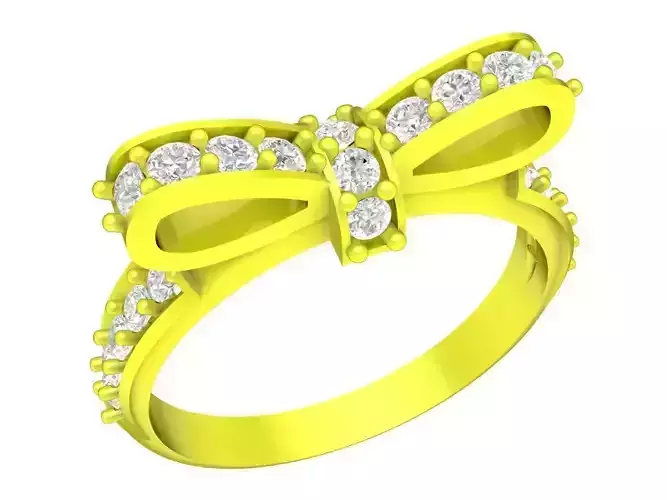 5770 fashion diamond bow women ring