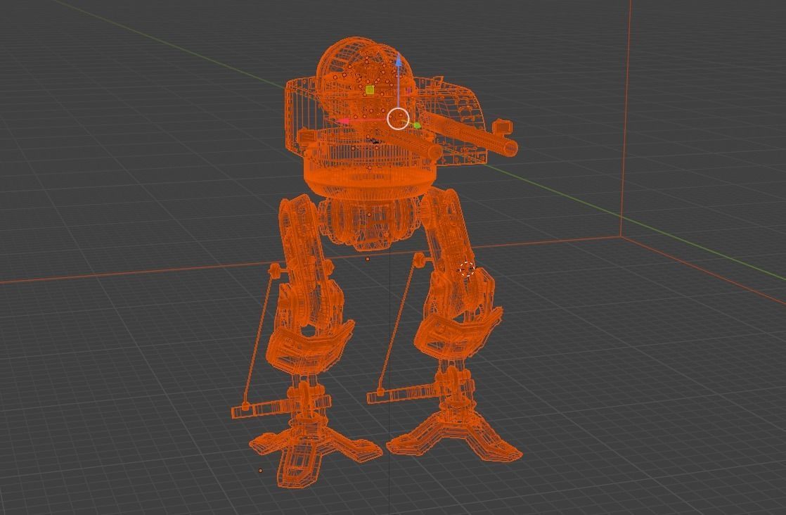 Dieselpunk Walker Mech 3D model_8