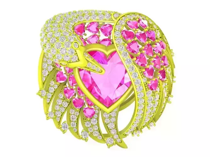 A7852 Luxury Diamond Swan Ring