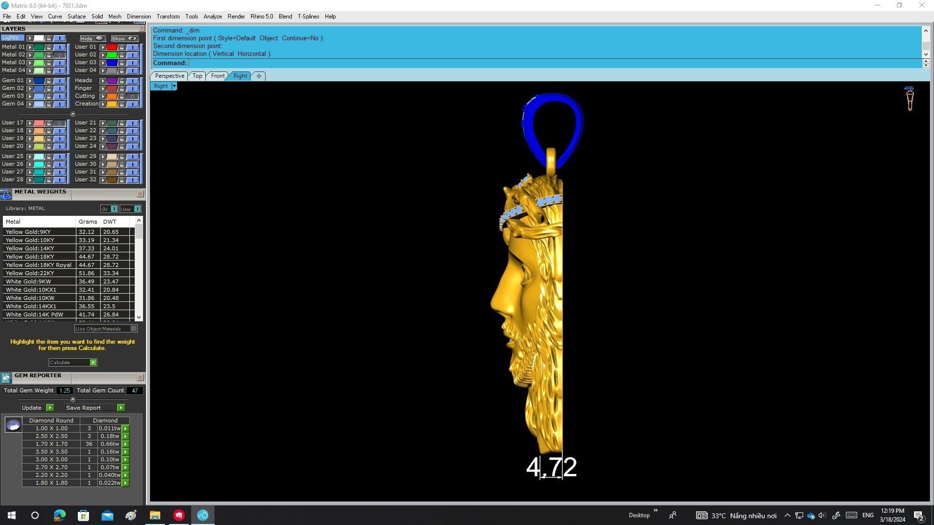 A7419 Asian Diamond Women Bangle Bracelets 3D print model_7