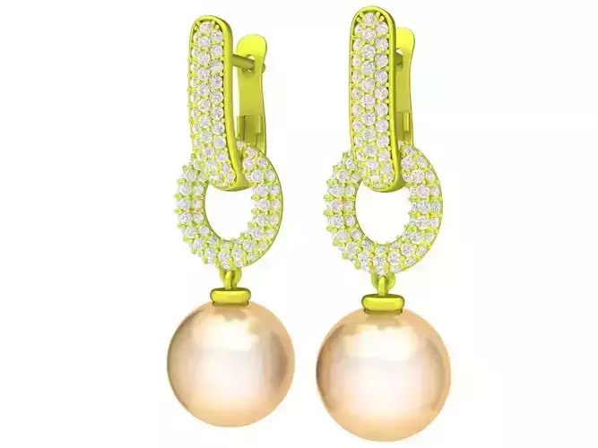 A7849 Luxury Diamond Pearl Drop Earring