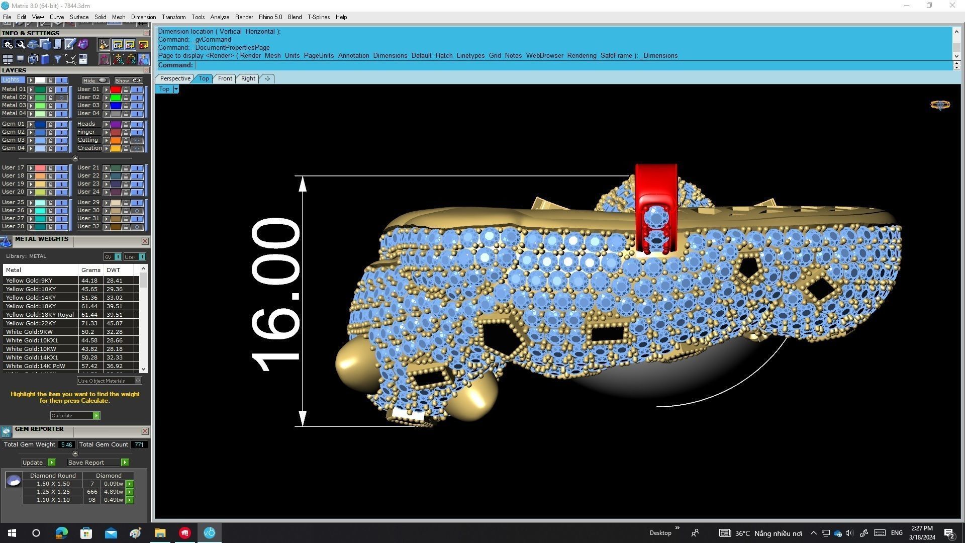 A7844 Luxury Diamond and Pearl Jaguar Pendant 3D Model 3D print model_5