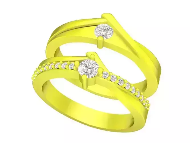 A7841 Luxury Diamond Wedding Ring 3D Model