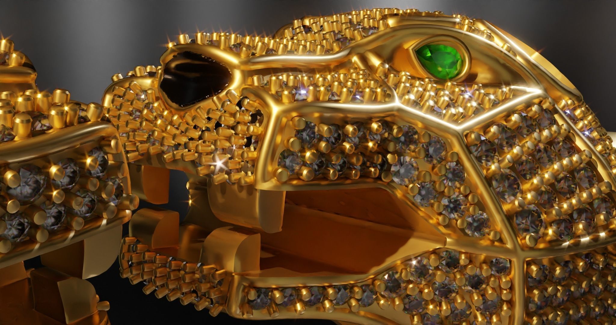 panther bracelet 3D print model_2