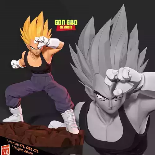 Vegeta took a defensive stance 3D print model