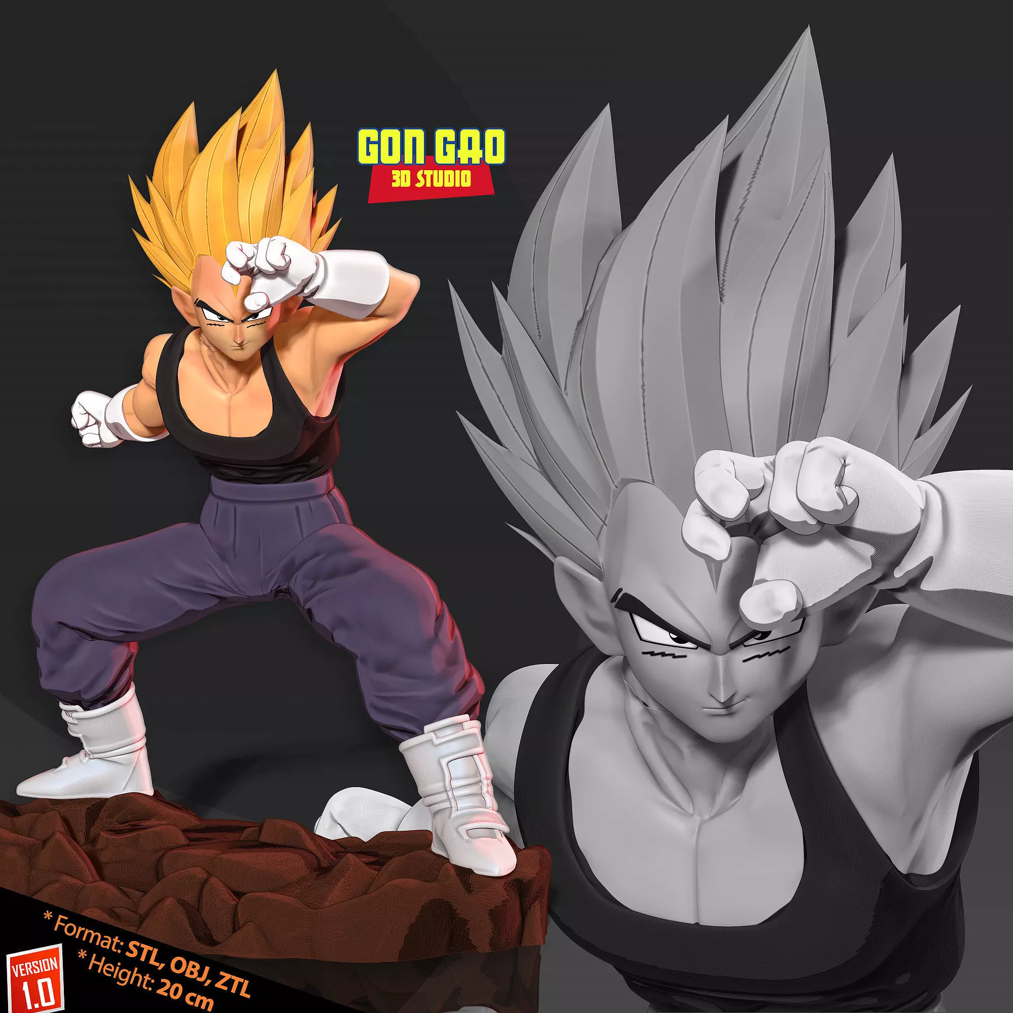 Vegeta took a defensive stance 3D print model