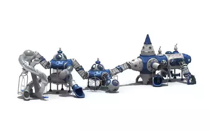 Kids outdoor commercial play structure 3D model