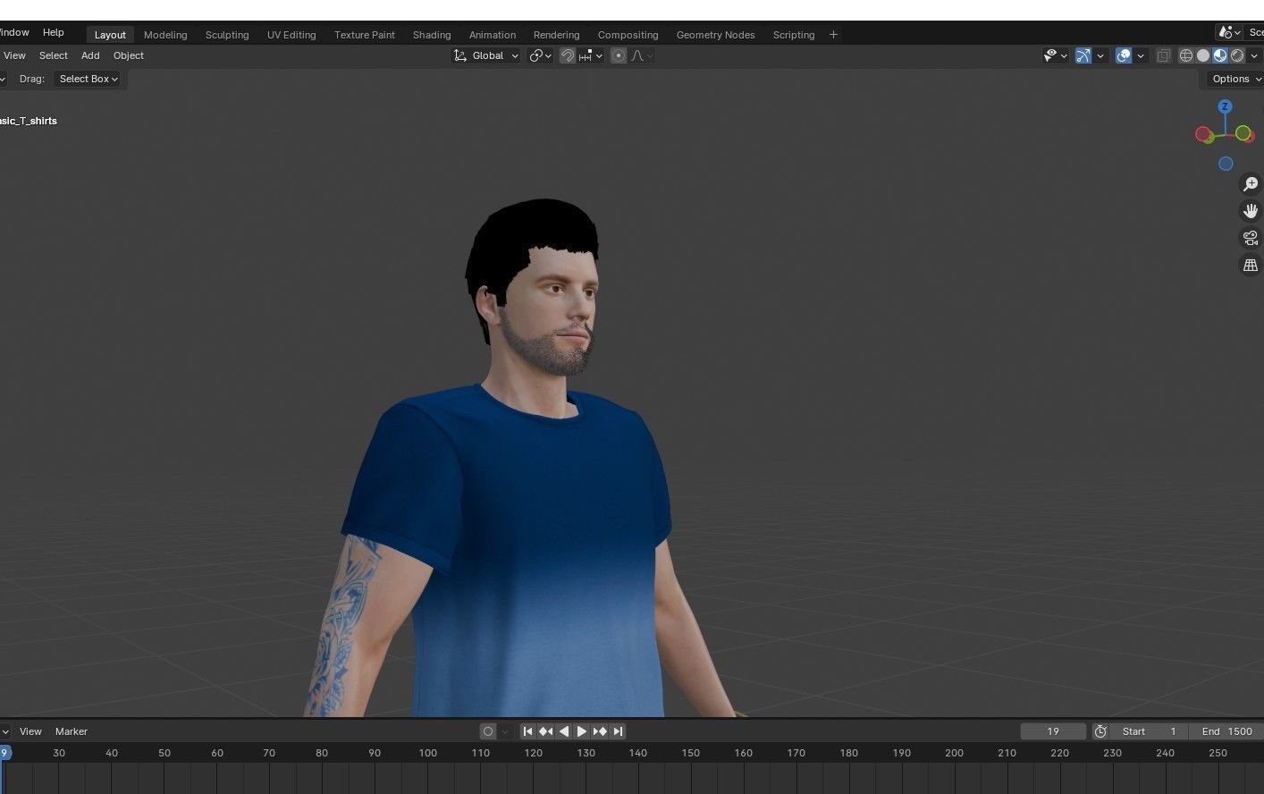 3d Character Benito Tattoo Low-poly 3D model_4