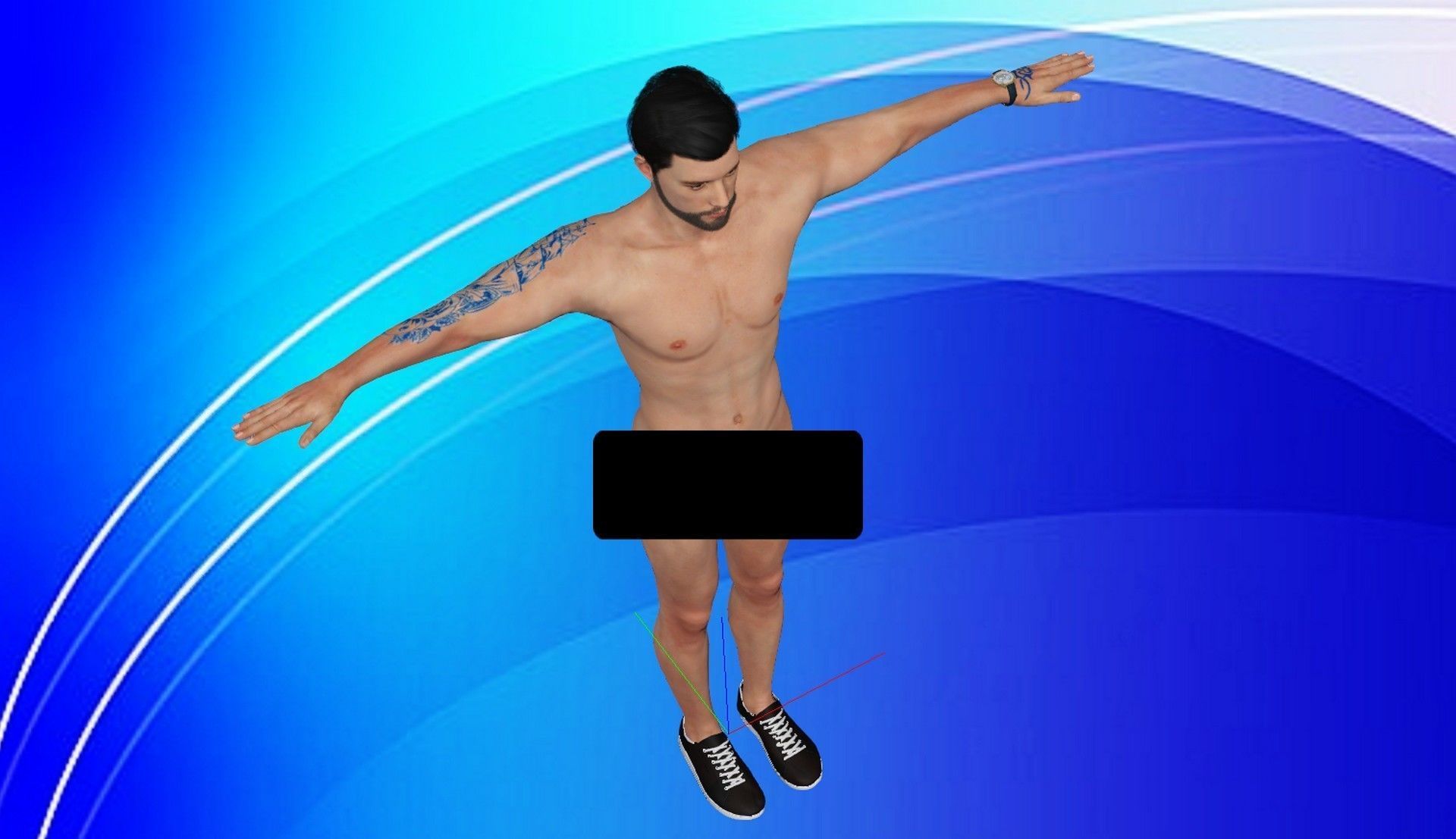 3d Character Benito Tattoo Low-poly 3D model_3