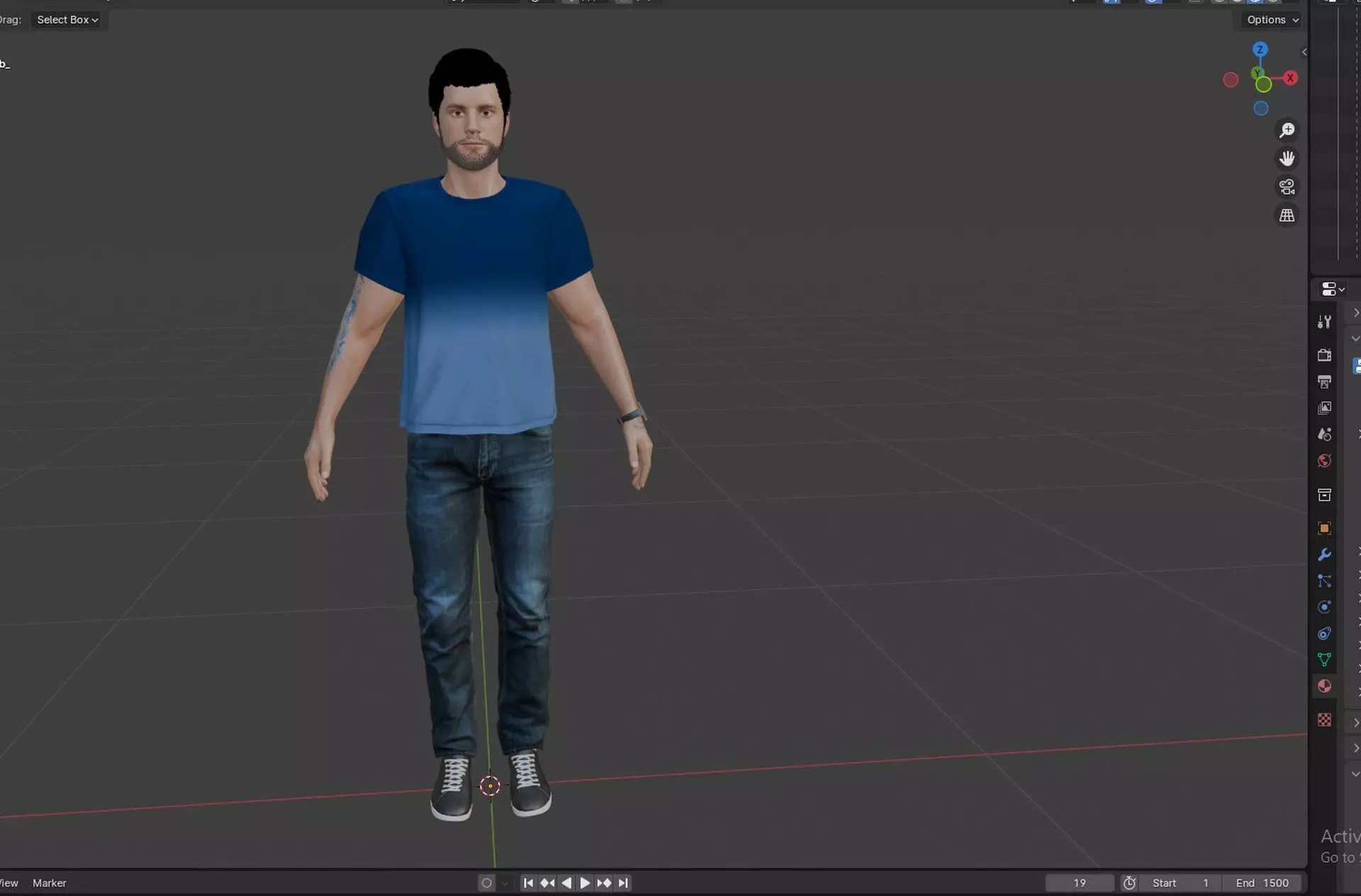 3d Character Benito Tattoo Low-poly 3D model_0