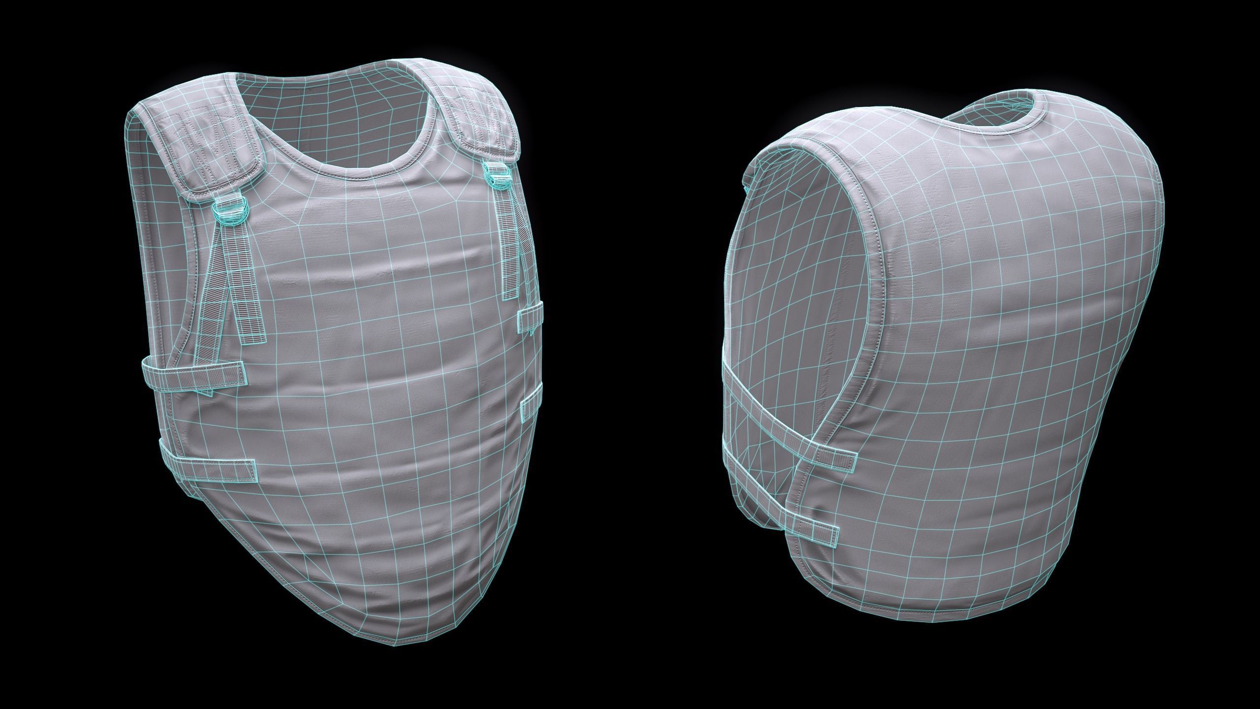 6B2 Body Armor Low-poly 3D model_13