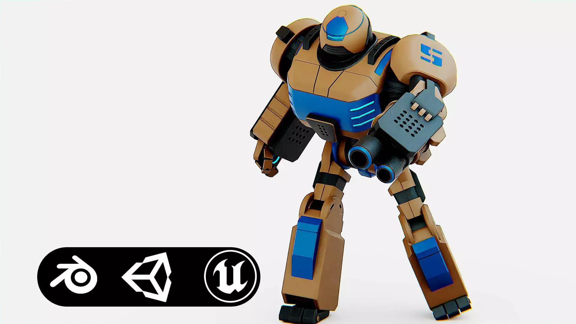 COMBAT DROID ORION Rigged for Unreal Engine - Unity - MIXAMO 3D model_0