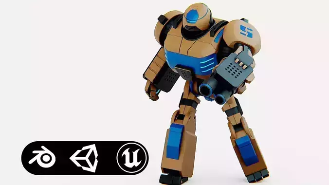 COMBAT DROID ORION Rigged for Unreal Engine - Unity - MIXAMO  3D model