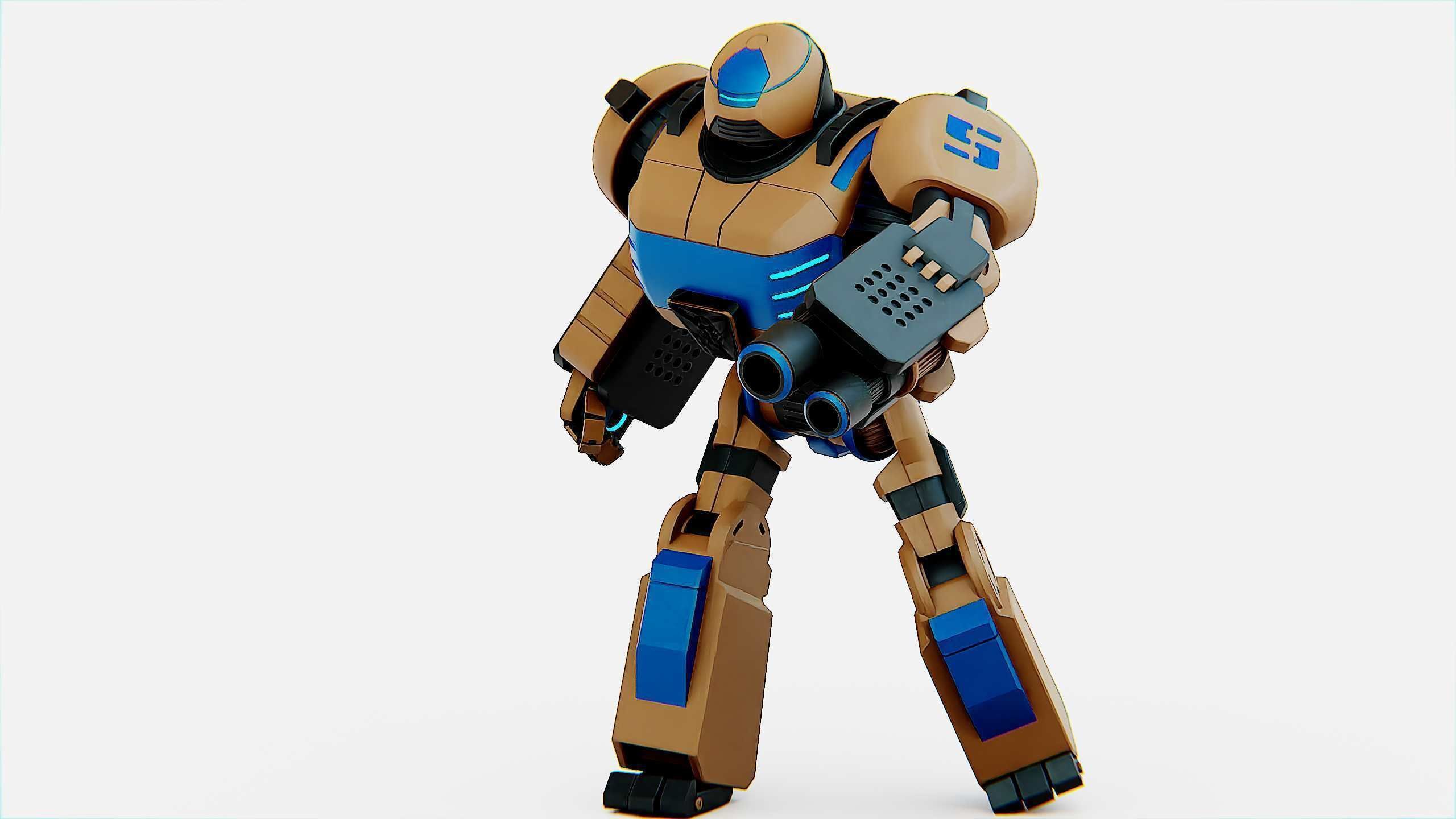 COMBAT DROID ORION Rigged for Unreal Engine - Unity - MIXAMO 3D model_20