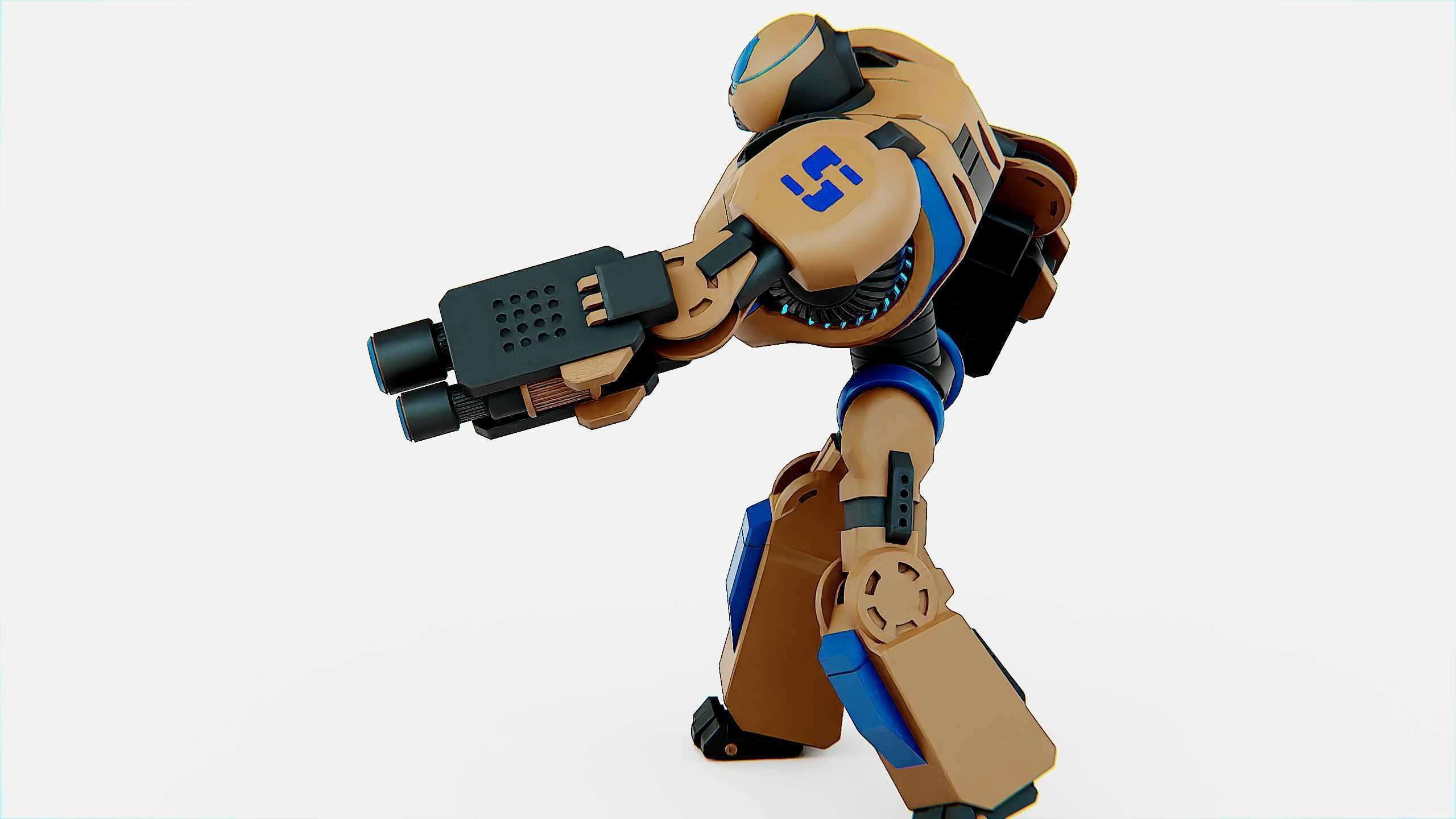 COMBAT DROID ORION Rigged for Unreal Engine - Unity - MIXAMO 3D model_17