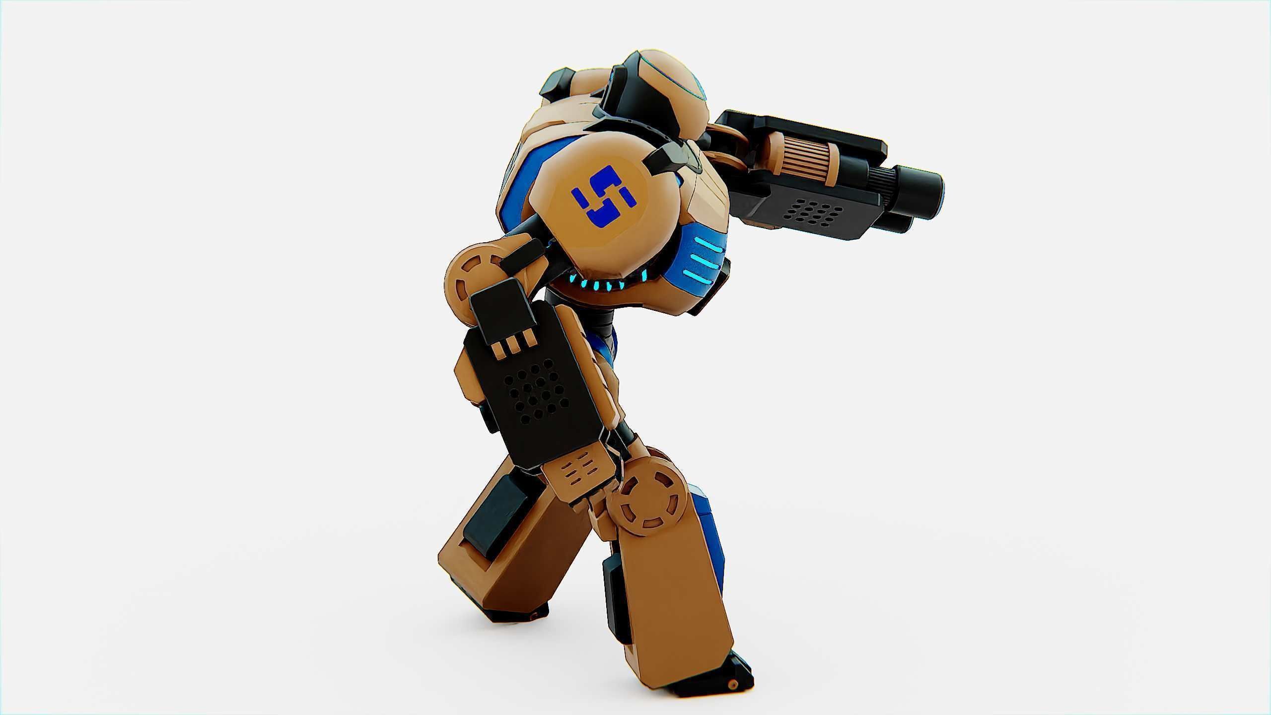 COMBAT DROID ORION Rigged for Unreal Engine - Unity - MIXAMO 3D model_7