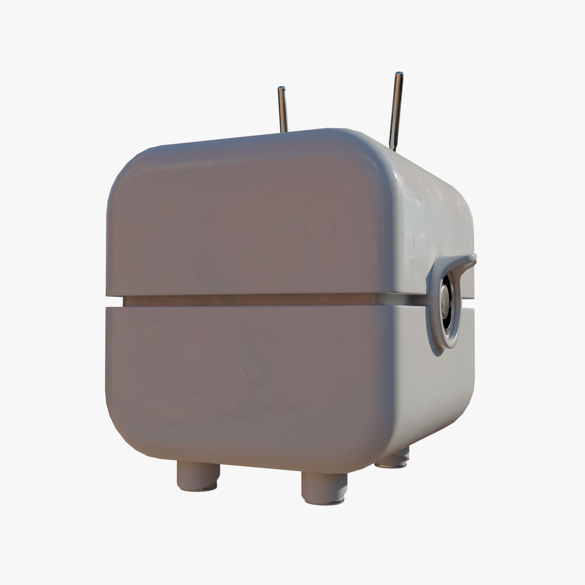 Square robot Low-poly 3D model_4
