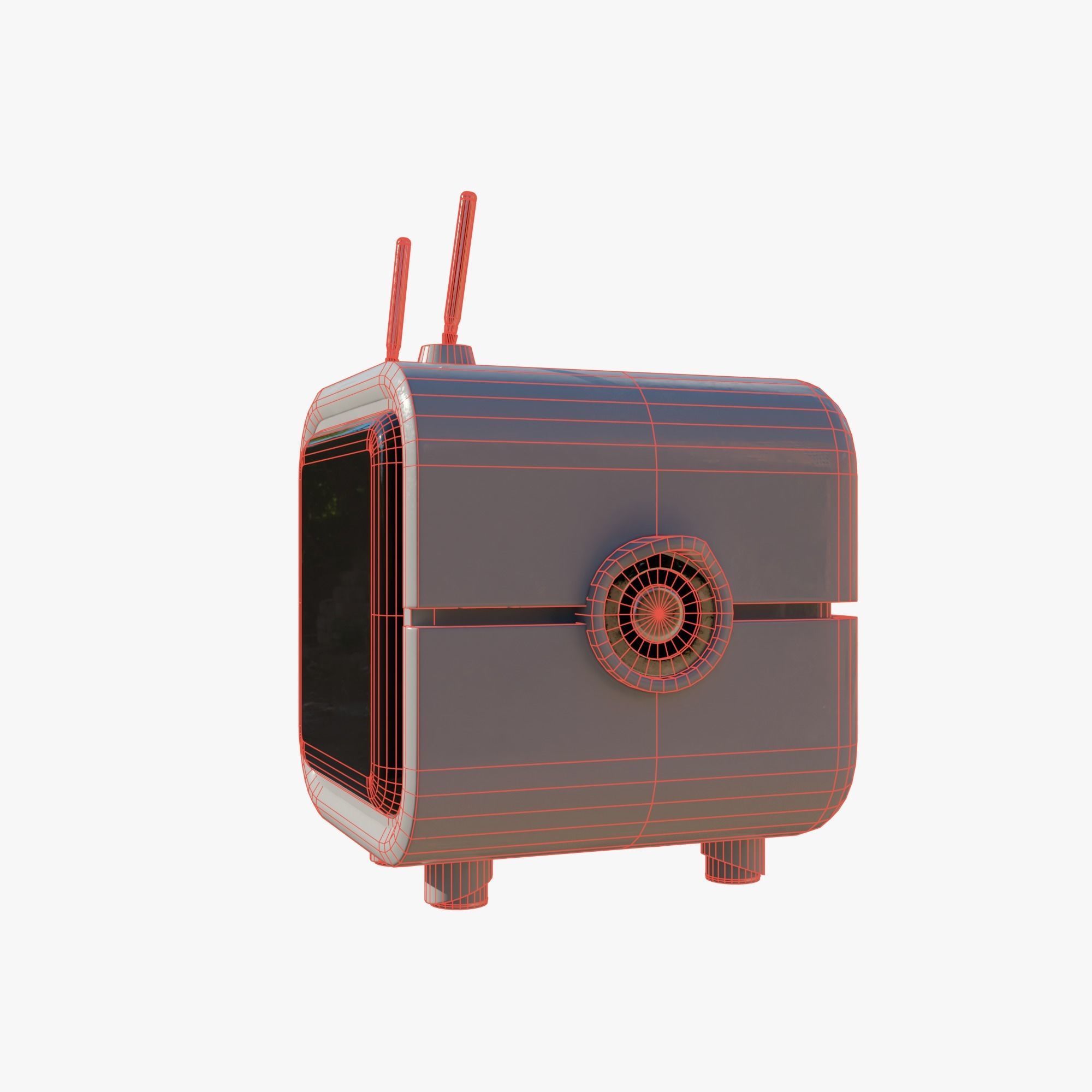 Square robot Low-poly 3D model_7