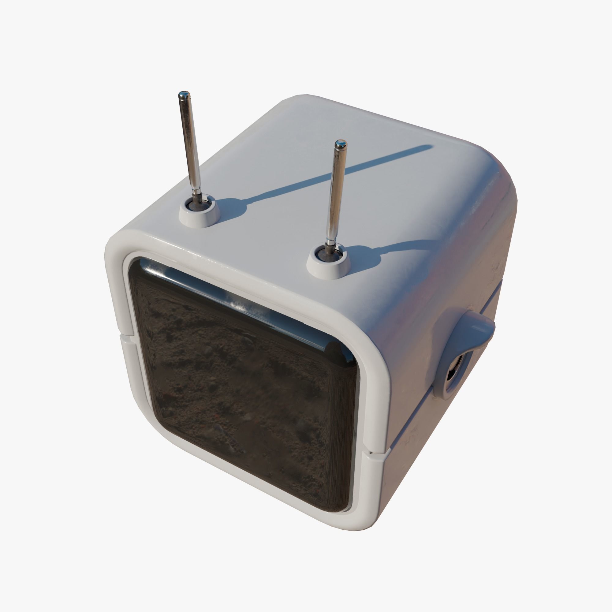 Square robot Low-poly 3D model_5