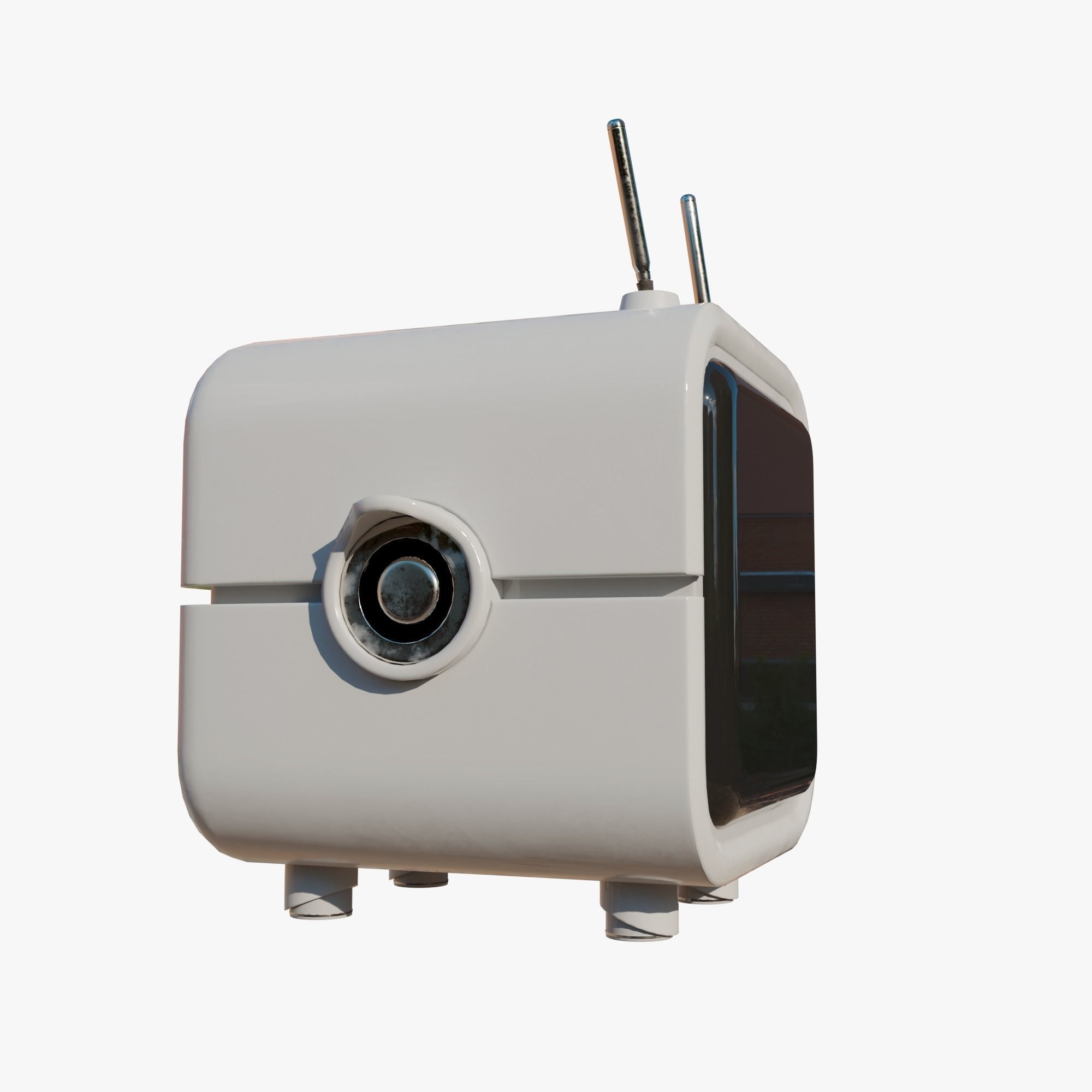 Square robot Low-poly 3D model_3