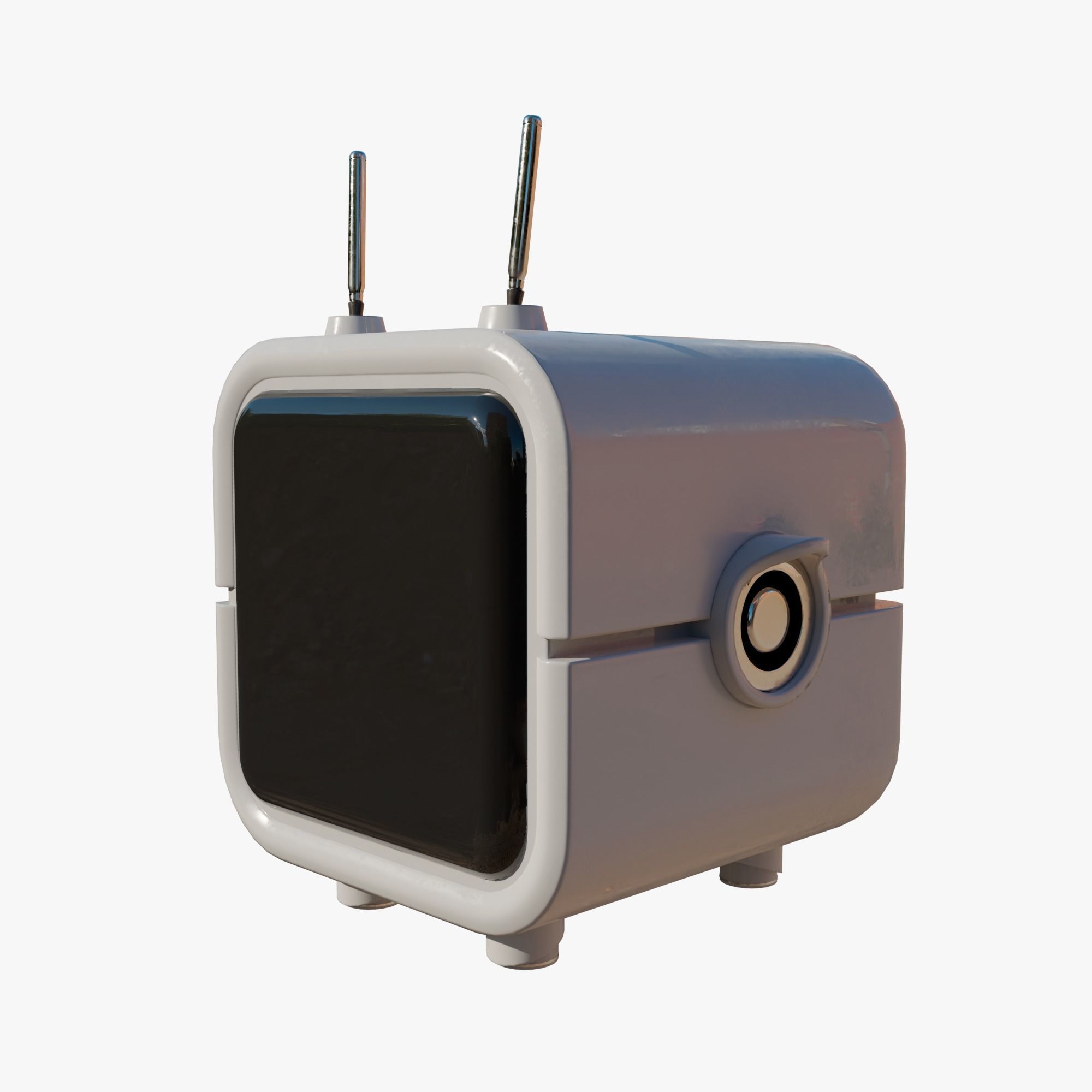 Square robot Low-poly 3D model_2