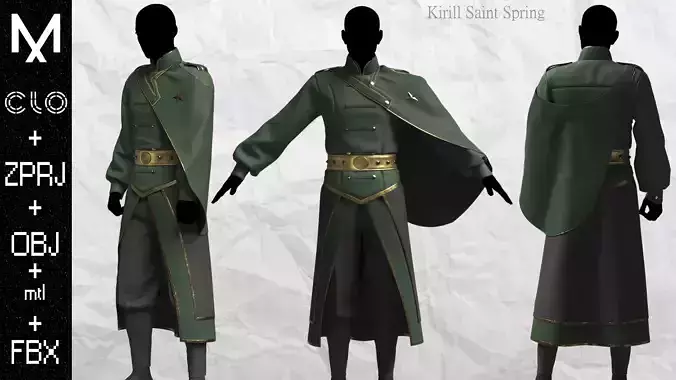 ROYAL OUTFIT Marvelous designer Clo3d OBJ mtl FBX ZPRJ