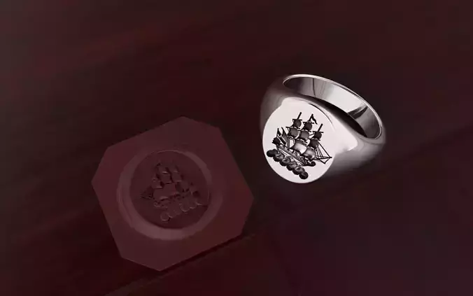 SIGNET RINGS WITH CREST ENGAVED