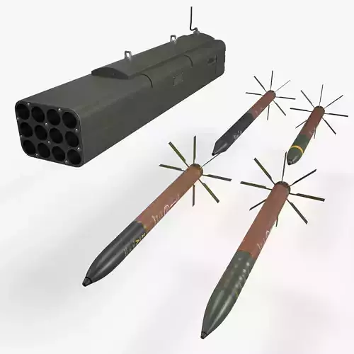 Telson 12 Launcher With Missiles Low-poly 3D model