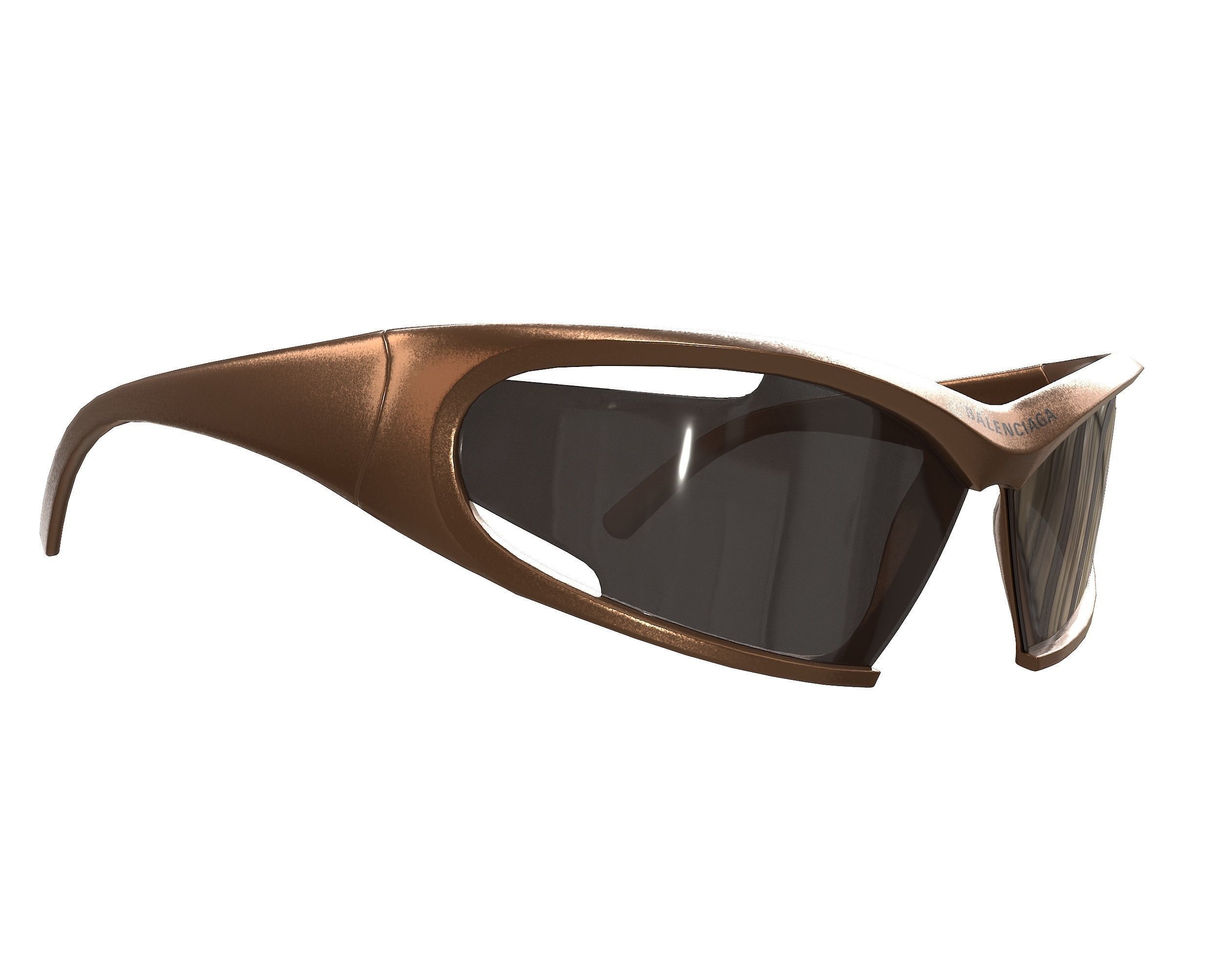Balenciaga Dynamo Rectangle Sunglasses Low-poly 3D model_8